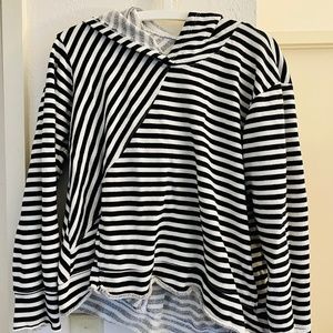 WILT Black and White Striped Sweatshirt